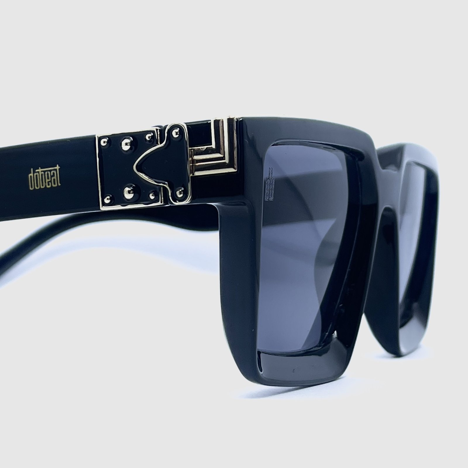 Óculos de Sol Dot Beat Dubai Unissex Quadrado Preto e Dourado - Image 3