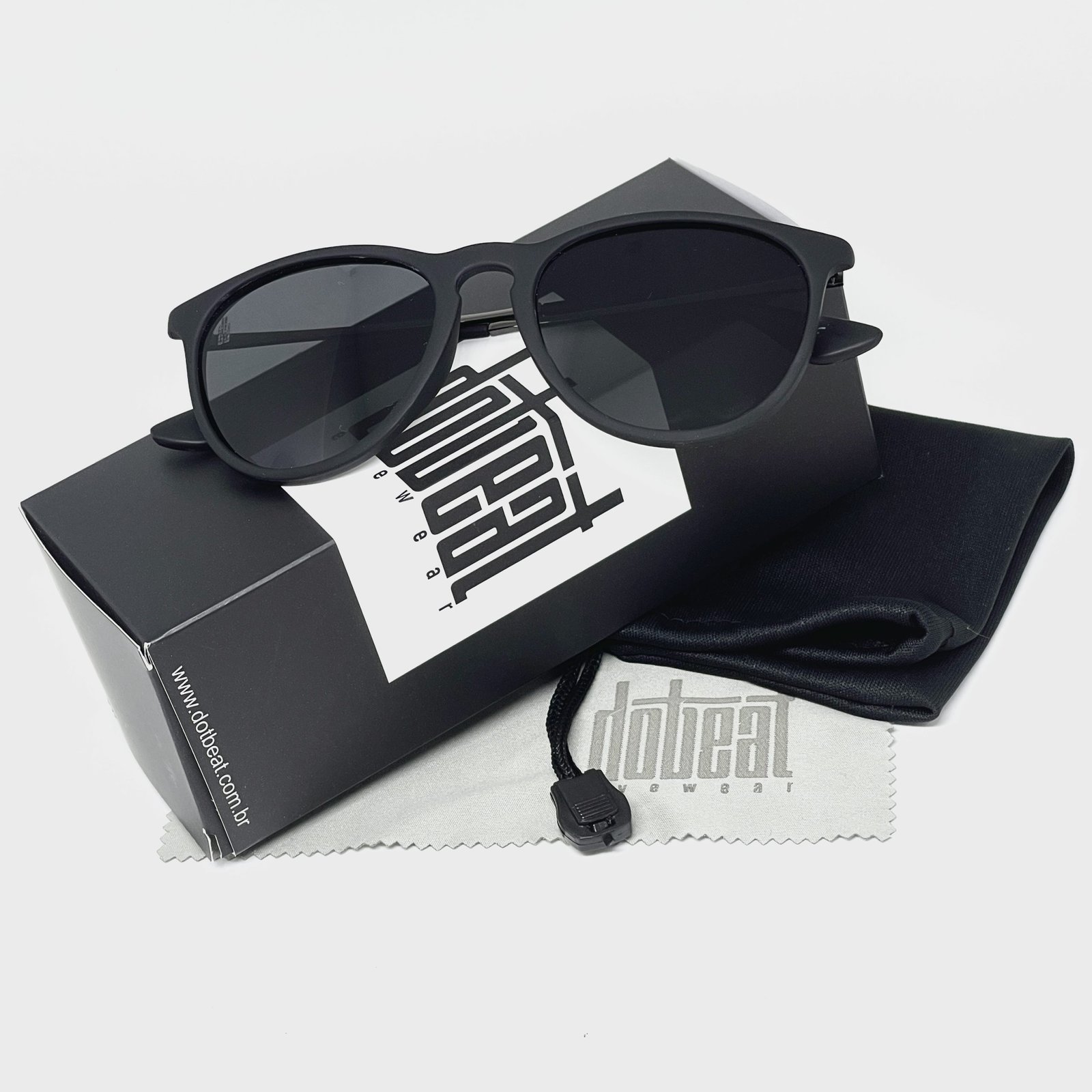 Óculos de Sol Dot Beat Bilbao Unissex Arredondado Preto - Image 5