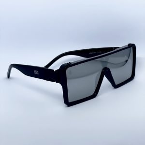 Óculos de Sol Dot Beat Doha Unissex Quadrado Máscara Preto Espelhado