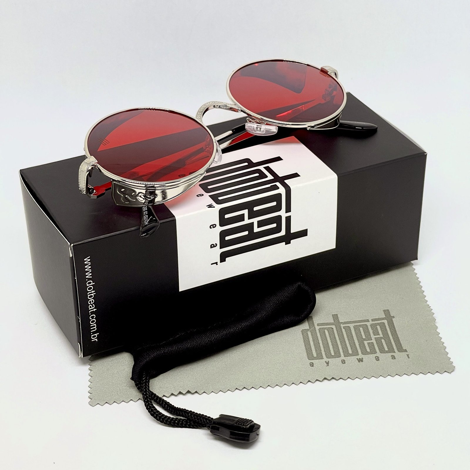 Óculos de Sol Dot Beat Tokyo Unissex Lentes Vermelhas - Image 6
