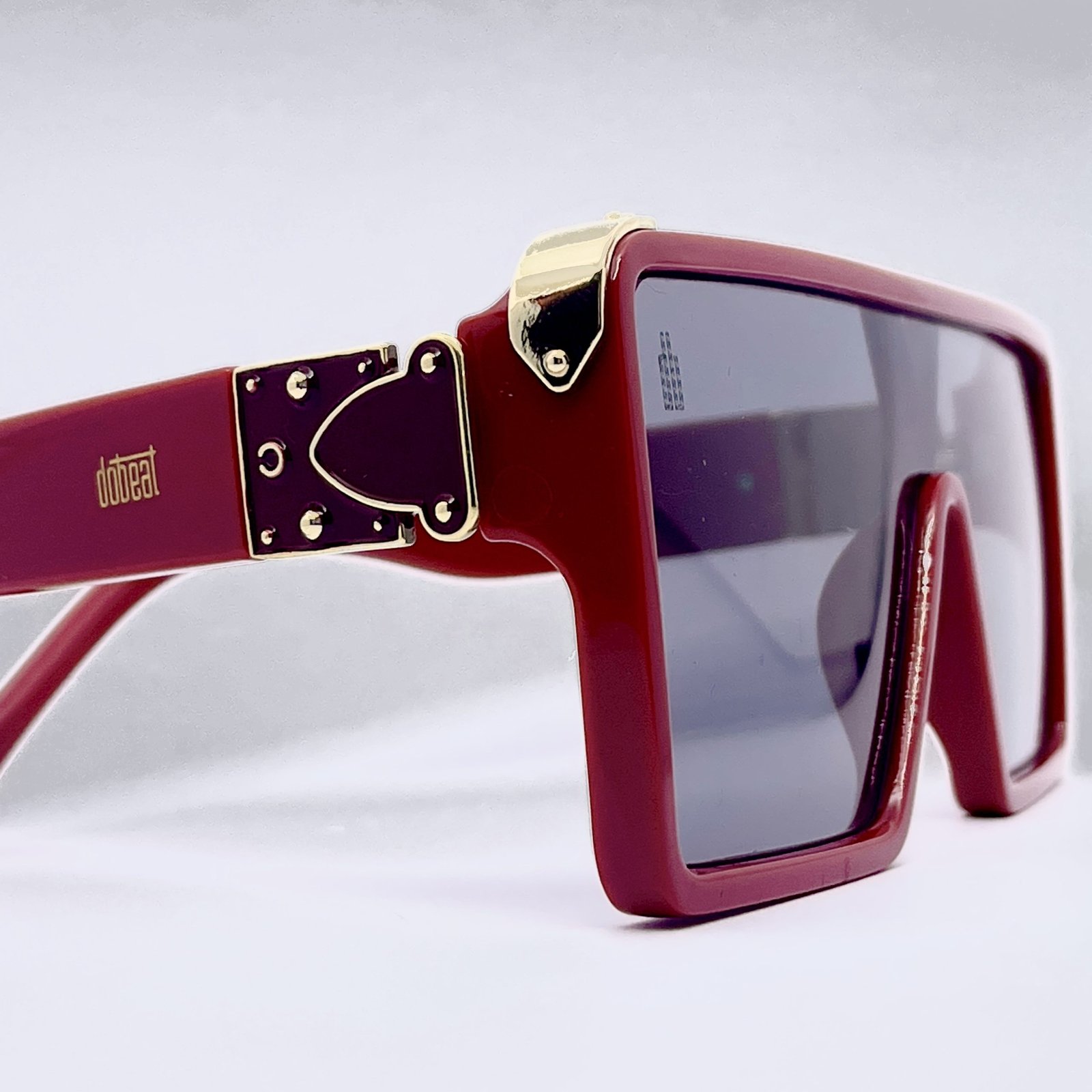 Óculos de Sol Dot Beat Doha Unissex Quadrado Máscara Vermelho - Image 3