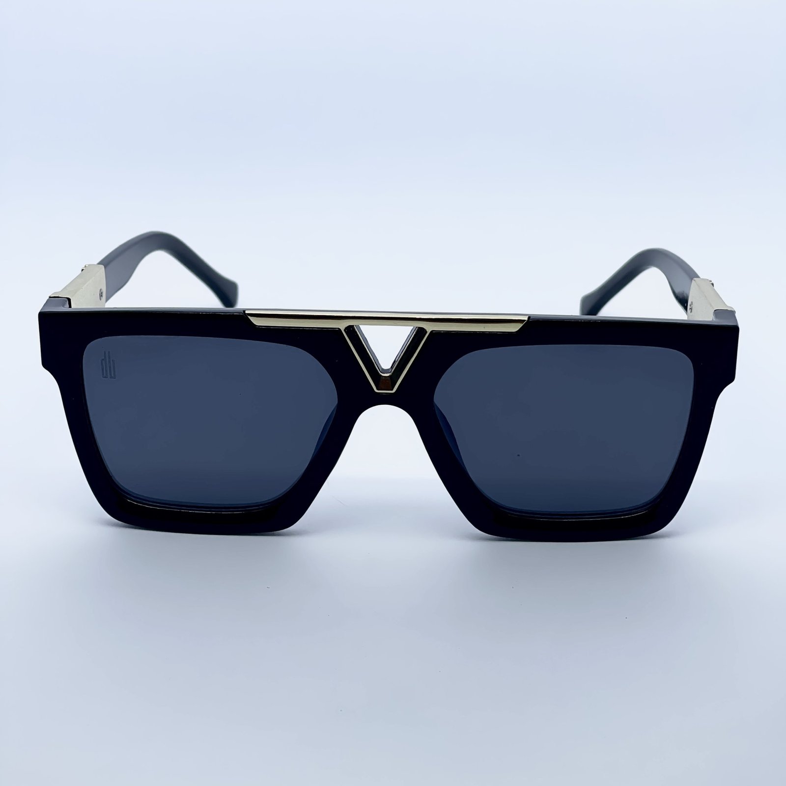 Óculos de Sol Dot Beat Mascate Unissex Quadrado Máscara Preto e Dourado - Image 2