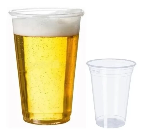 Copo Descartável 500ml Chopp Pp Liso Com 50 Unidades