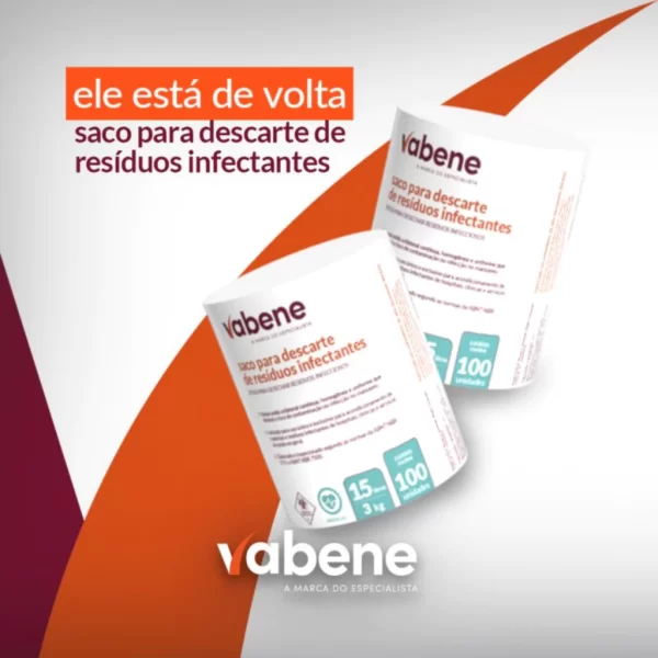 100 Sacos de Lixo Resíduo Infectante Hospitalar Vabene 15L - 50L - 30L - Imagem 3