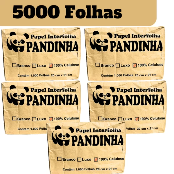 Papel Toalha Interfolha Branco 4000Folhas 100% Cel. Pandinha Fardo - Imagem 7