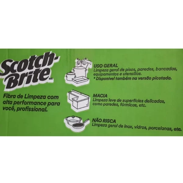 Kit 10 Esponjas Fibra Verde Limpeza Uso Geral 25x10x8mm - Imagem 4