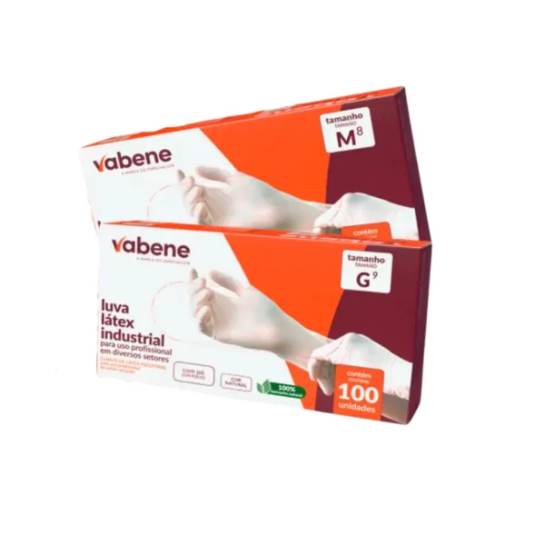 Luvas Látex com Pó Industrial Vabene - 100 unidades