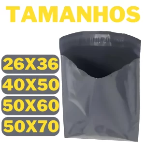 Kit Envelope de Segurança com 100 unidades embalagem cinza auto colante - Varias medidas