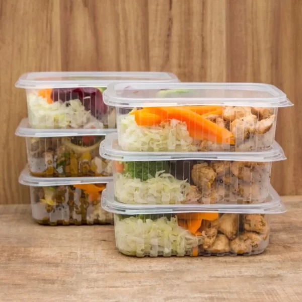 "Kit 48 Unid Pote Retangular Descartável 250/350/500/750/1000ml Microondas Freezer Marmita  " - Imagem 3