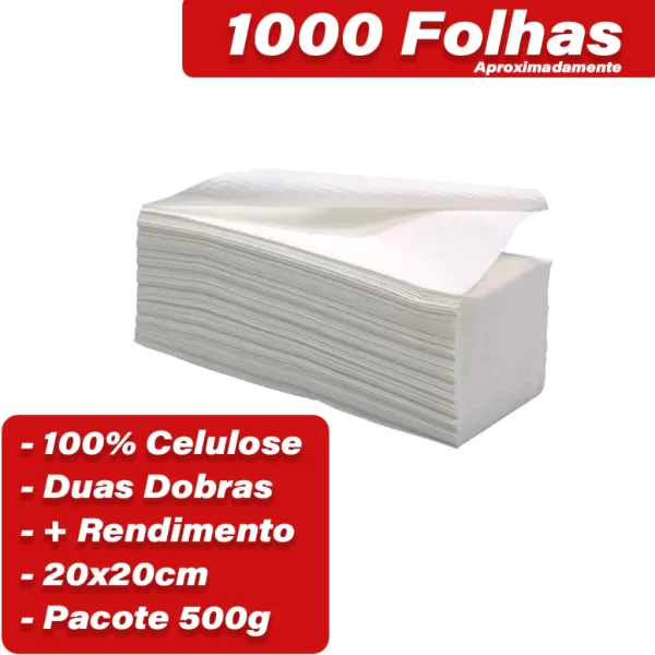 Papel Toalha Interfolha 2 Dobras Extra Branco 20x20 cm 1000 Folhas Enxuga Bem Supremo - Imagem 5