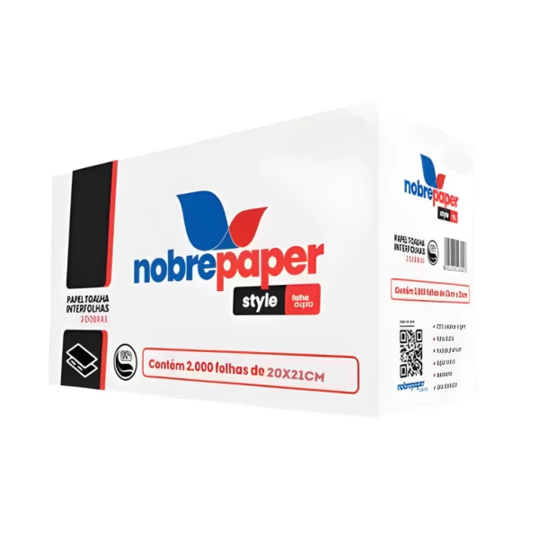 Papel Toalha Interfolhas 2 Dobras Folha Dupla 20 cm x 21 cm ( Nobre Paper Style ) - Imagem 7
