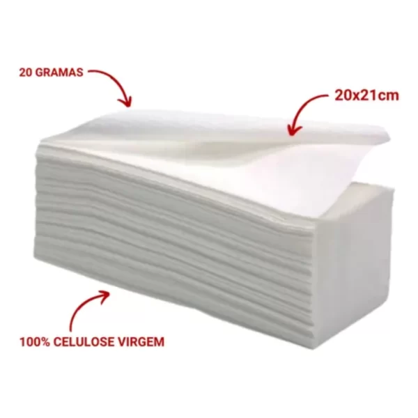 Papel Toalha Interfolha Luxo Branco Puro Ninja Duas Dobras C/ 2400 Fls - Imagem 3