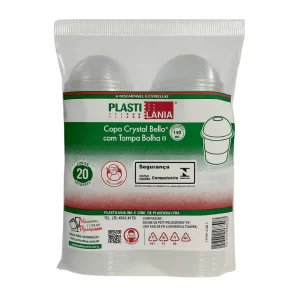 Copo Tampa Bolha Sem Furo 300/200/150ml Plastilania C/20 Und