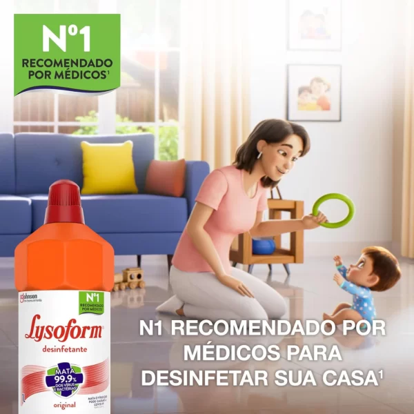 Lysoform Original, Desinfetante Líquido, Limpeza Pesada e Eficiente, 1l - Imagem 7