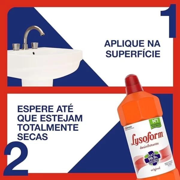 Lysoform Original, Desinfetante Líquido, Limpeza Pesada e Eficiente, 1l - Imagem 3