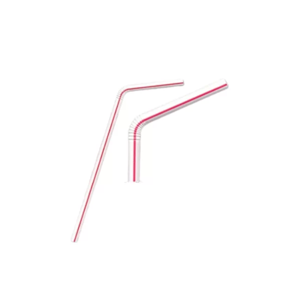 Canudo Flexível Sachê Branco/Vermelho - 19cm X 6mm (100 Unds) - Imagem 6