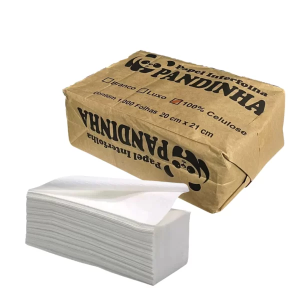 Papel Toalha Interfolha Branco 4000Folhas 100% Cel. Pandinha Fardo - Imagem 3