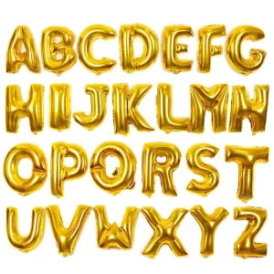 Balão Metalizado Letras Alfabeto Dourado A - Z Para Festas