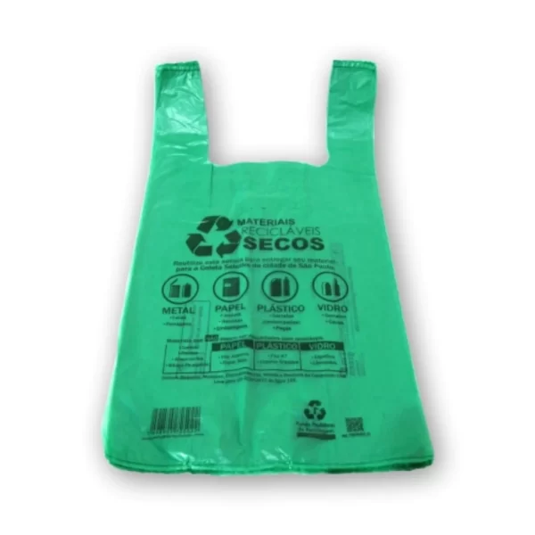 Sacola Plástica Impressa Lei SP Verde 48x55 Pacote C/ 500un - Imagem 2