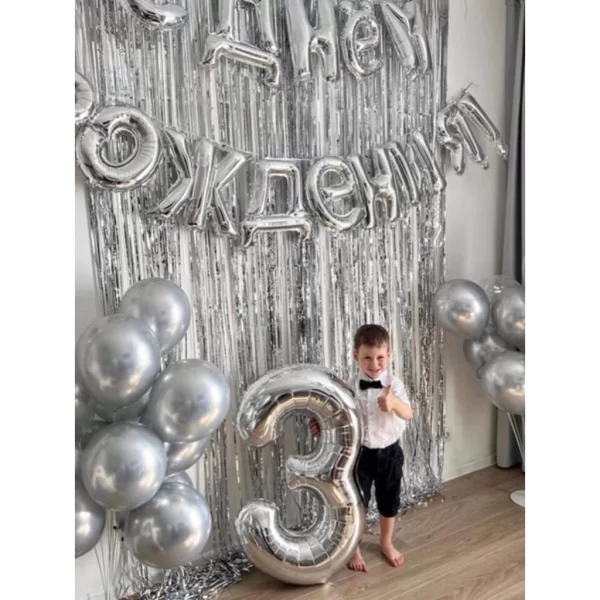 Kit 3 Cortinas Metalizada Fitas Para Eventos Festa Decoração - Imagem 7