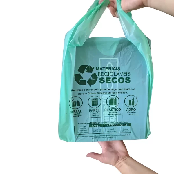 Sacola Plástica Impressa Lei SP Verde 48x55 Pacote C/ 500un - Imagem 7