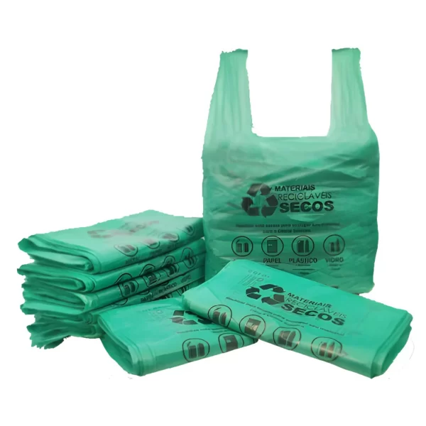 Sacola Plástica Impressa Lei SP Verde 48x55 Pacote C/ 500un