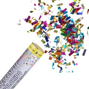 Kit Lança Confetes Metalizado Dourado Para Festa Papel Picado