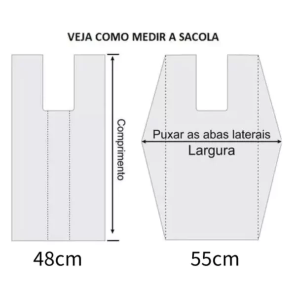 Sacola Plástica Impressa Lei SP Verde 48x55 Pacote C/ 500un - Imagem 4