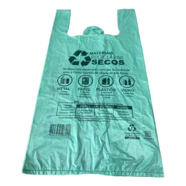 Sacola Plástica Impressa Lei SP Verde 48x55 Pacote C/ 500un - Imagem 3