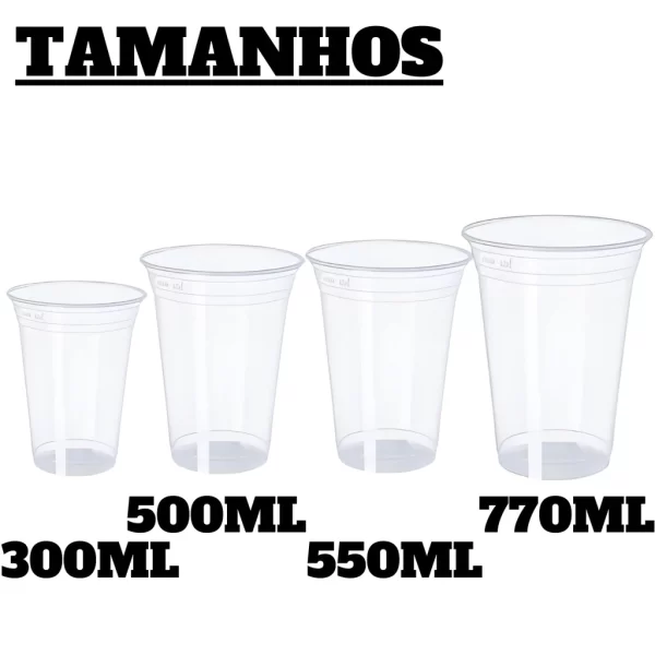 Copo Descartável 330/550/770ml Chopp Pp Liso C/ 100 Unidades - Imagem 2