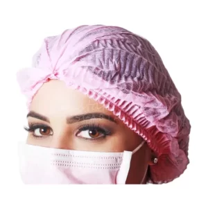 Touca Descartável Sanfonada Branca e Rosa - Protclean C/ 100 Un. Cor Branco e Rosa
