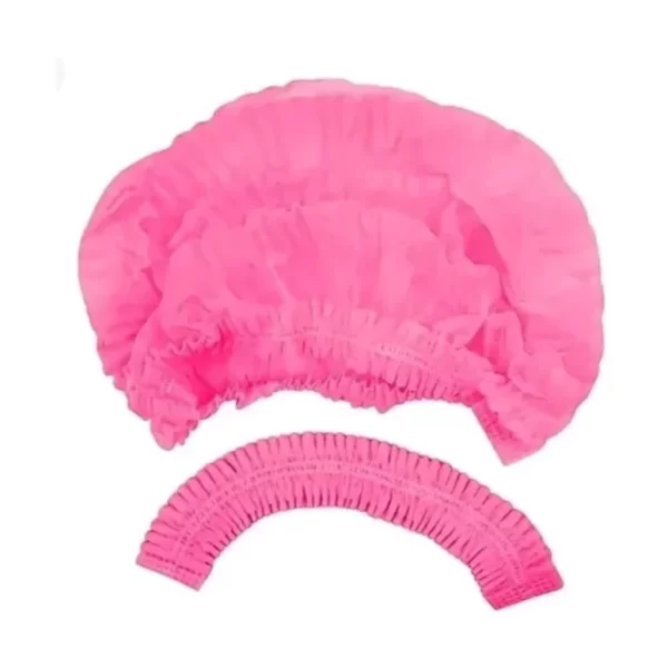 Touca Descartável Sanfonada Branca e Rosa - Protclean C/ 100 Un. Cor Branco e Rosa - Imagem 10