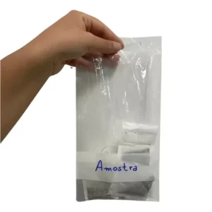 Saco Coleta Alimentos 12x25cm Amostra Tarja Esteril 1.000 Un