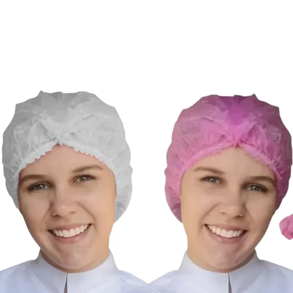 Touca Descartável Sanfonada Branca e Rosa - Protclean C/ 100 Un. Cor Branco e Rosa - Imagem 9