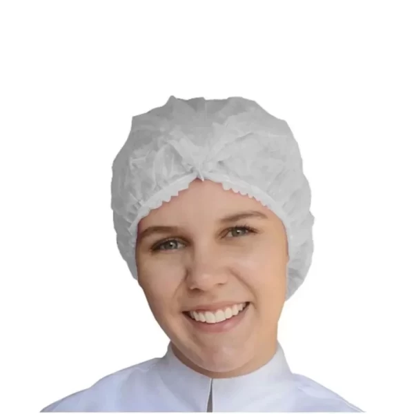 Touca Descartável Sanfonada Branca e Rosa - Protclean C/ 100 Un. Cor Branco e Rosa - Imagem 4