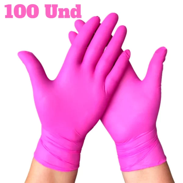 Kit Estética 100 Toucas Tnt Rosa 100 Mascara de proteção Rosa e 100 Luvas Nitrílicas Rosa - Imagem 4