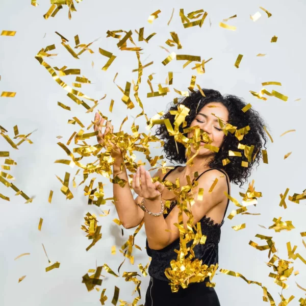 Kit 2 Lança Confete Festa Metalizado Dourado e Prata - Imagem 7