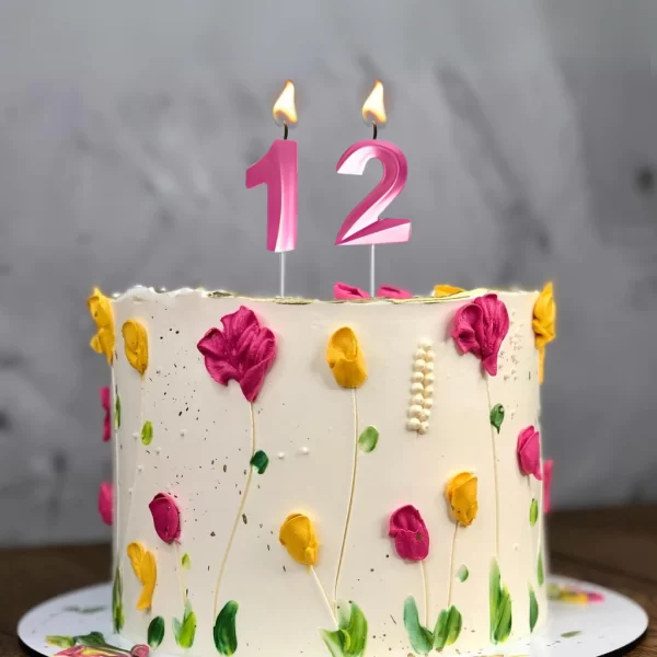 Vela de Aniversário Slim Metálica Rosa ou Prata - Imagem 7